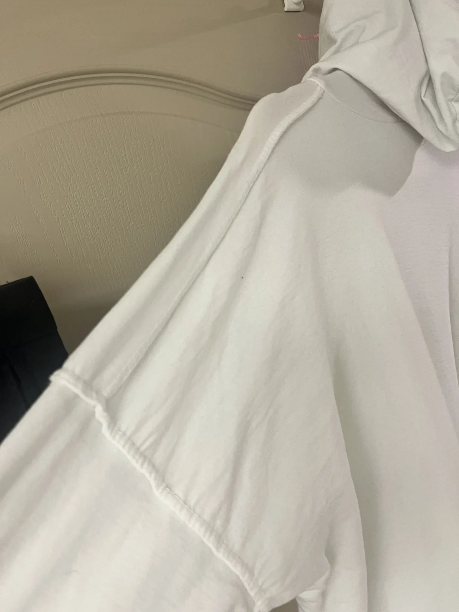 Image for A lovely white hoodie in a large size with an original slogan on the front.
