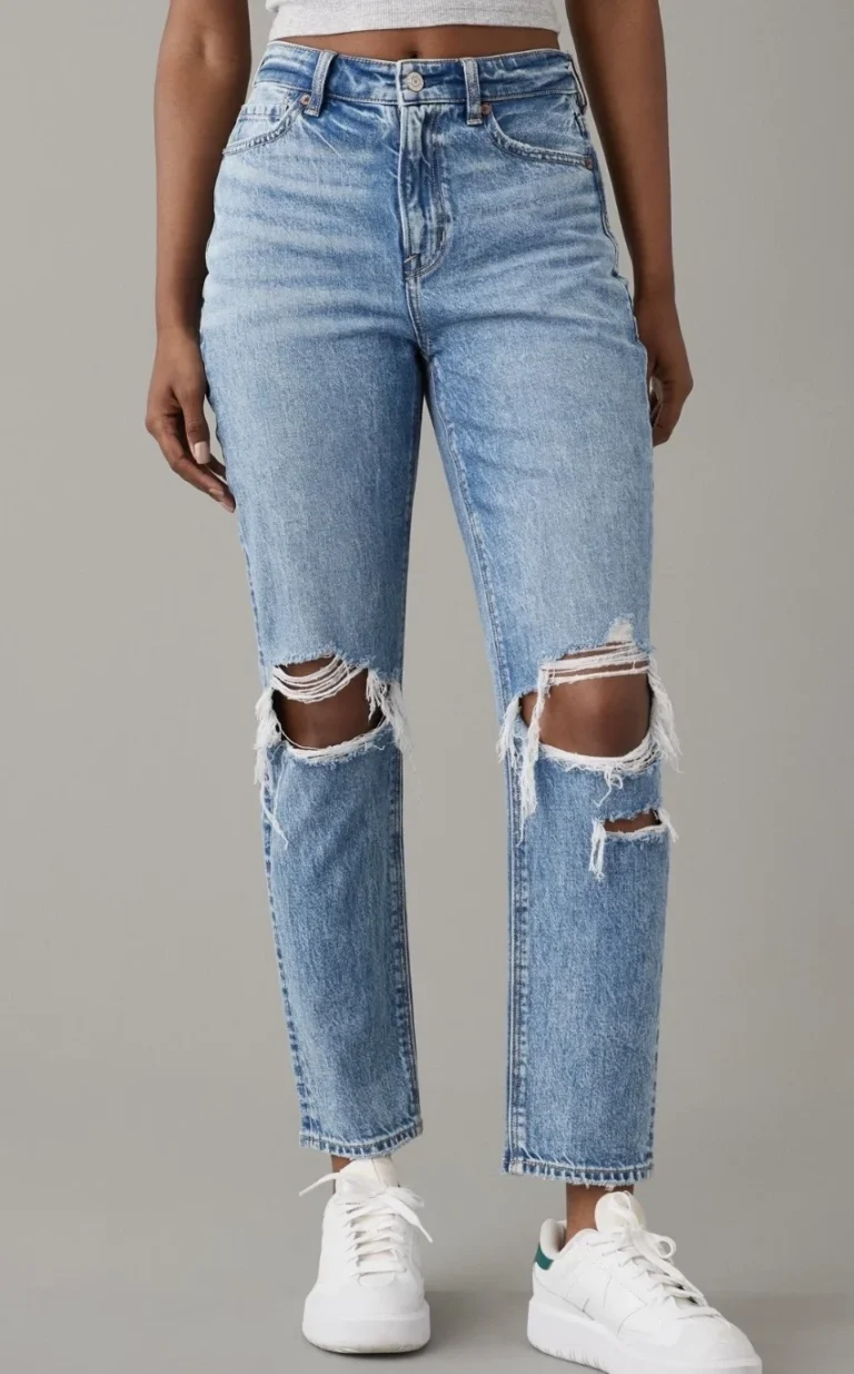 Image for Curvy mom jeans troués American eagle