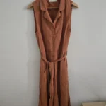 Featured thumbnail for Eve Gravel robe Sienne en Terracotta en mélange de lin