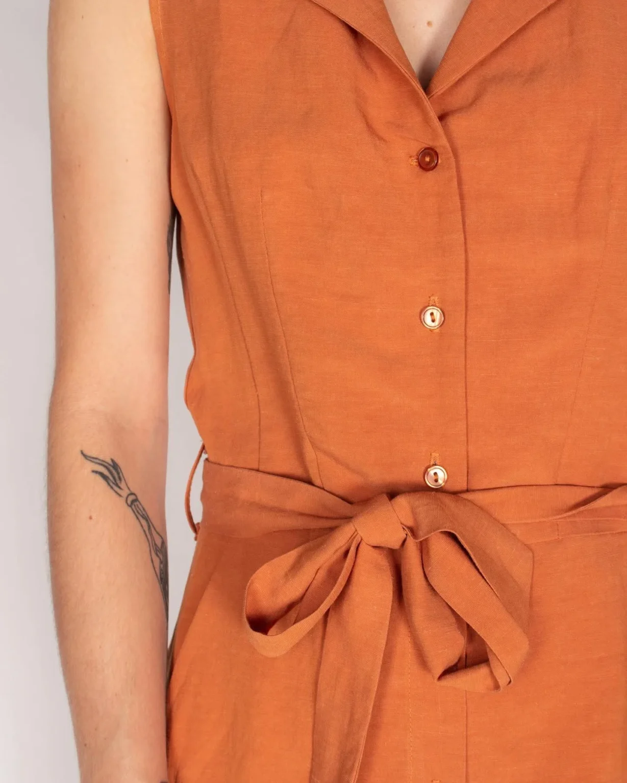 Image for Eve Gravel robe Sienne en Terracotta en mélange de lin