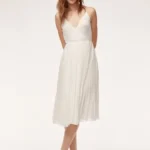 Thumbnail for Robe Wilfred Aritzia Beaune Pleated midi dress blanc taille XXS
