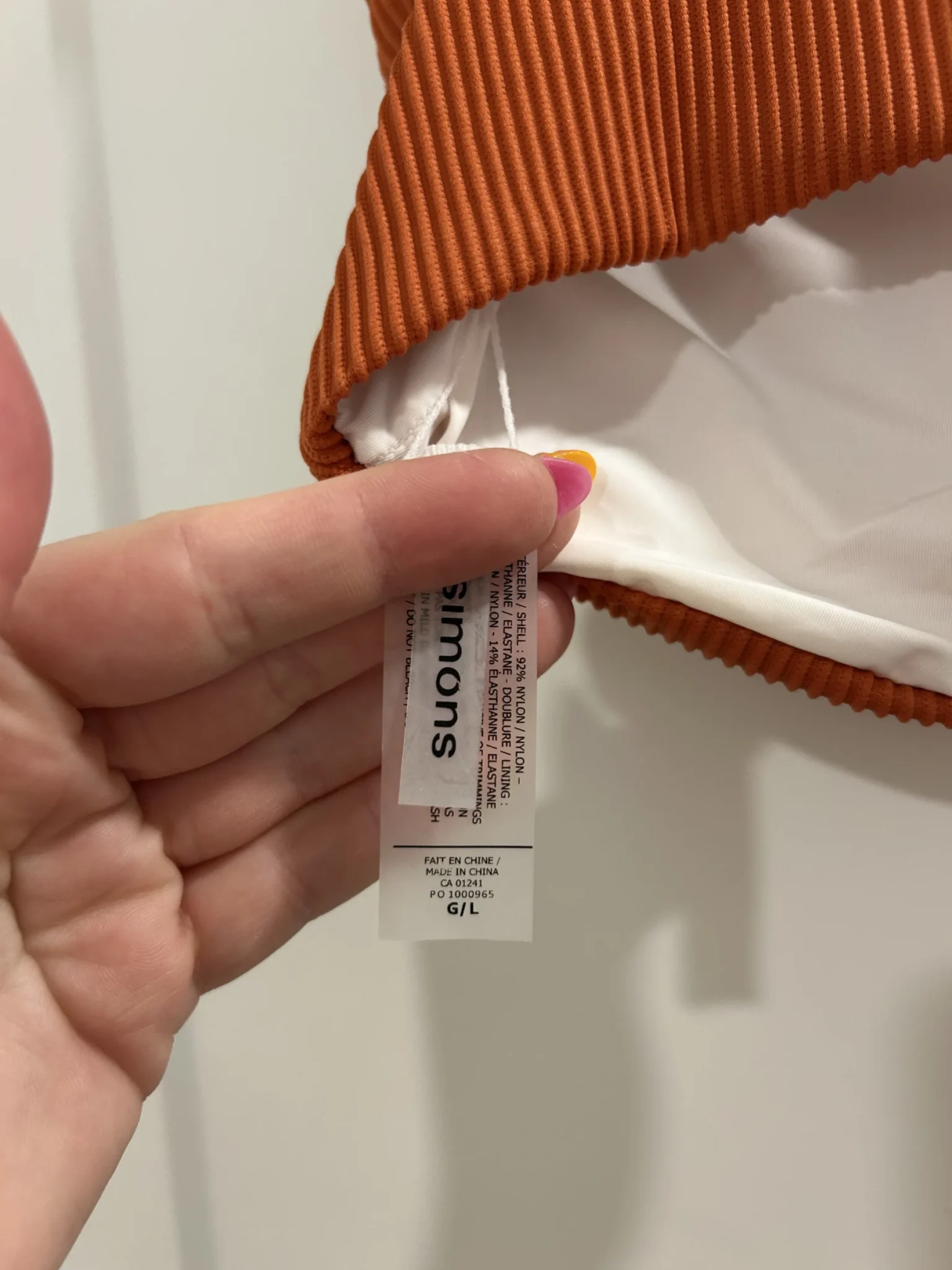 Image for Haut de maillot orange à une bretelle