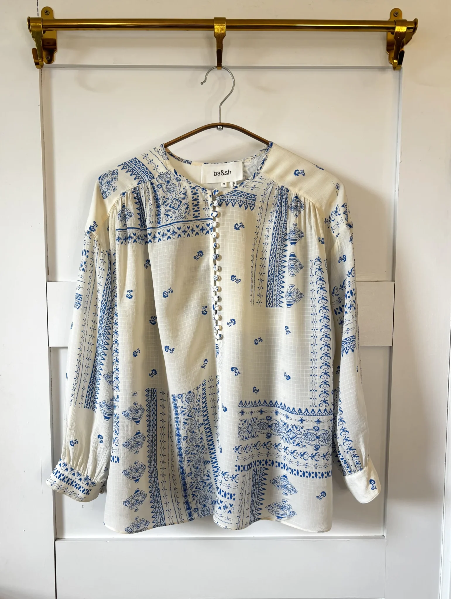 Image for ♥️Blouse écru / bleu BASH