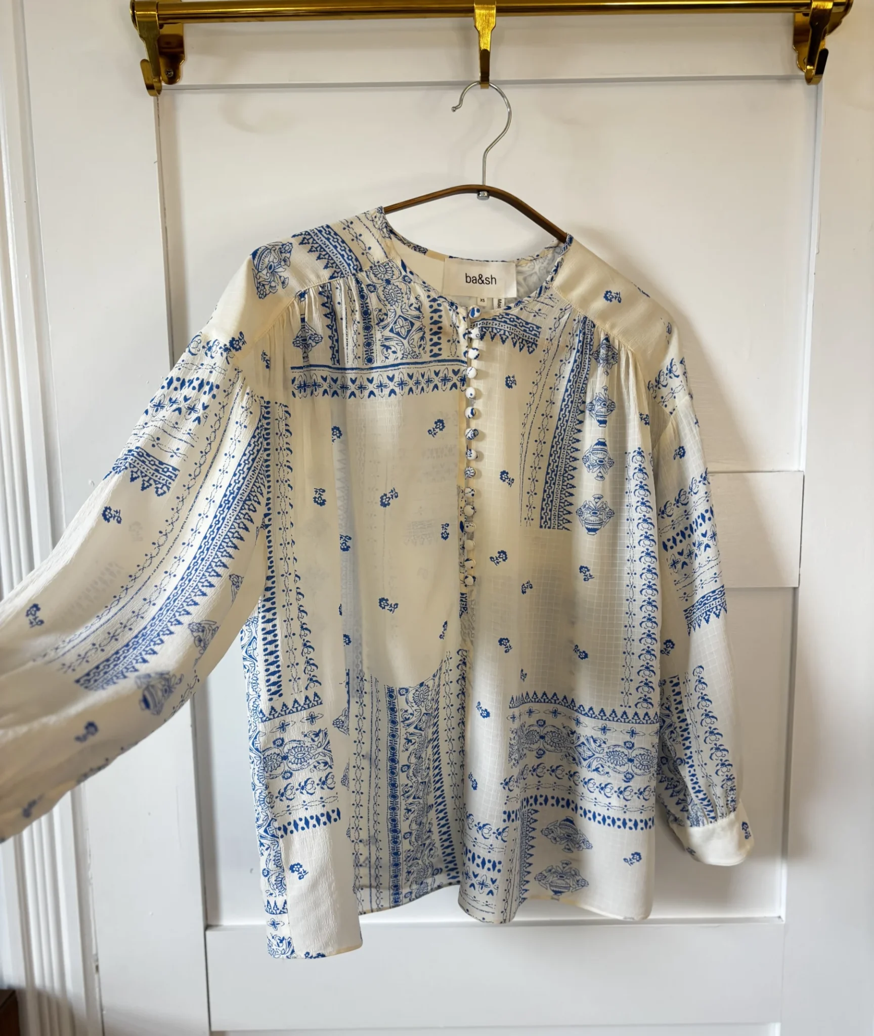 Image for ♥️Blouse écru / bleu BASH