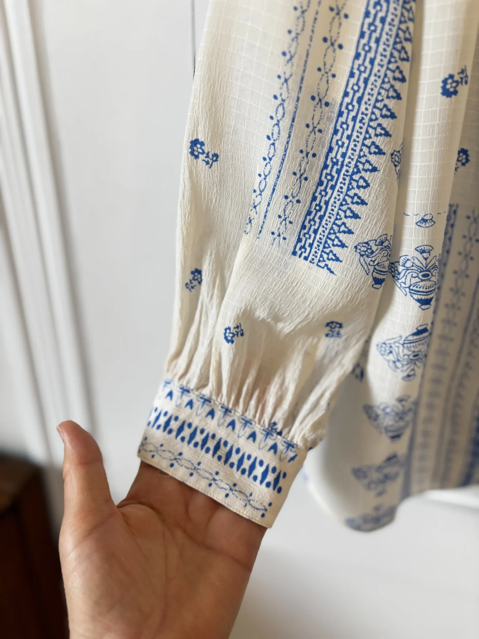 Image for ♥️Blouse écru / bleu BASH