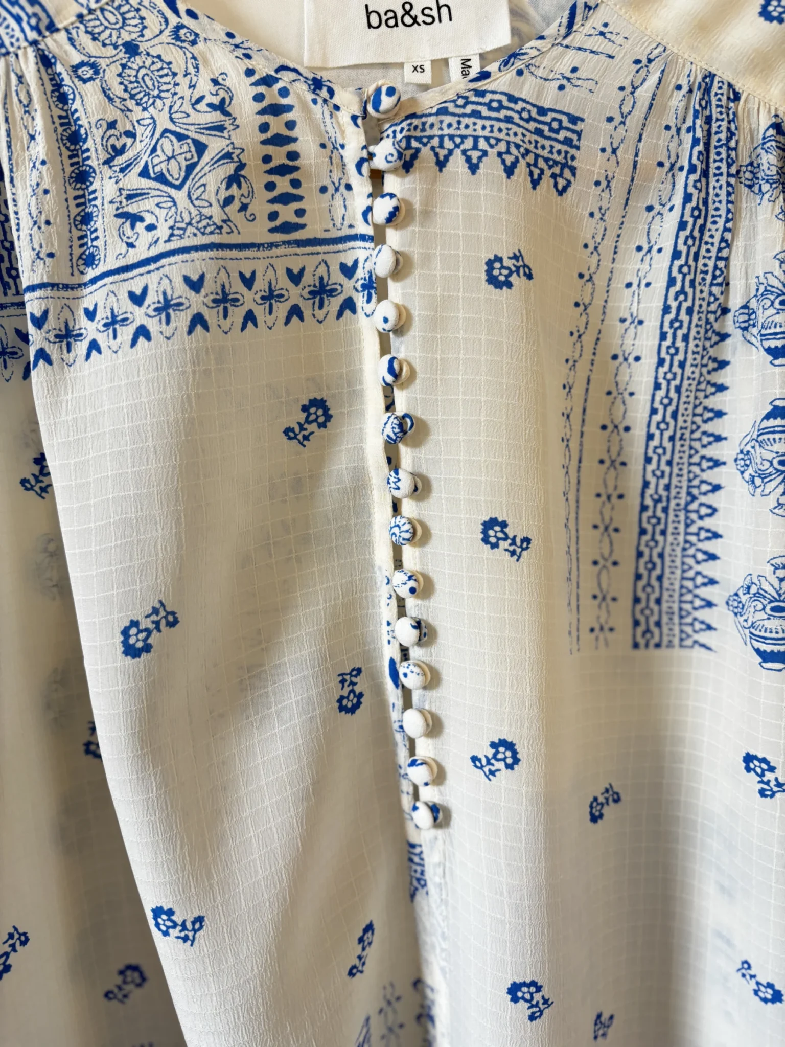 Image for ♥️Blouse écru / bleu BASH