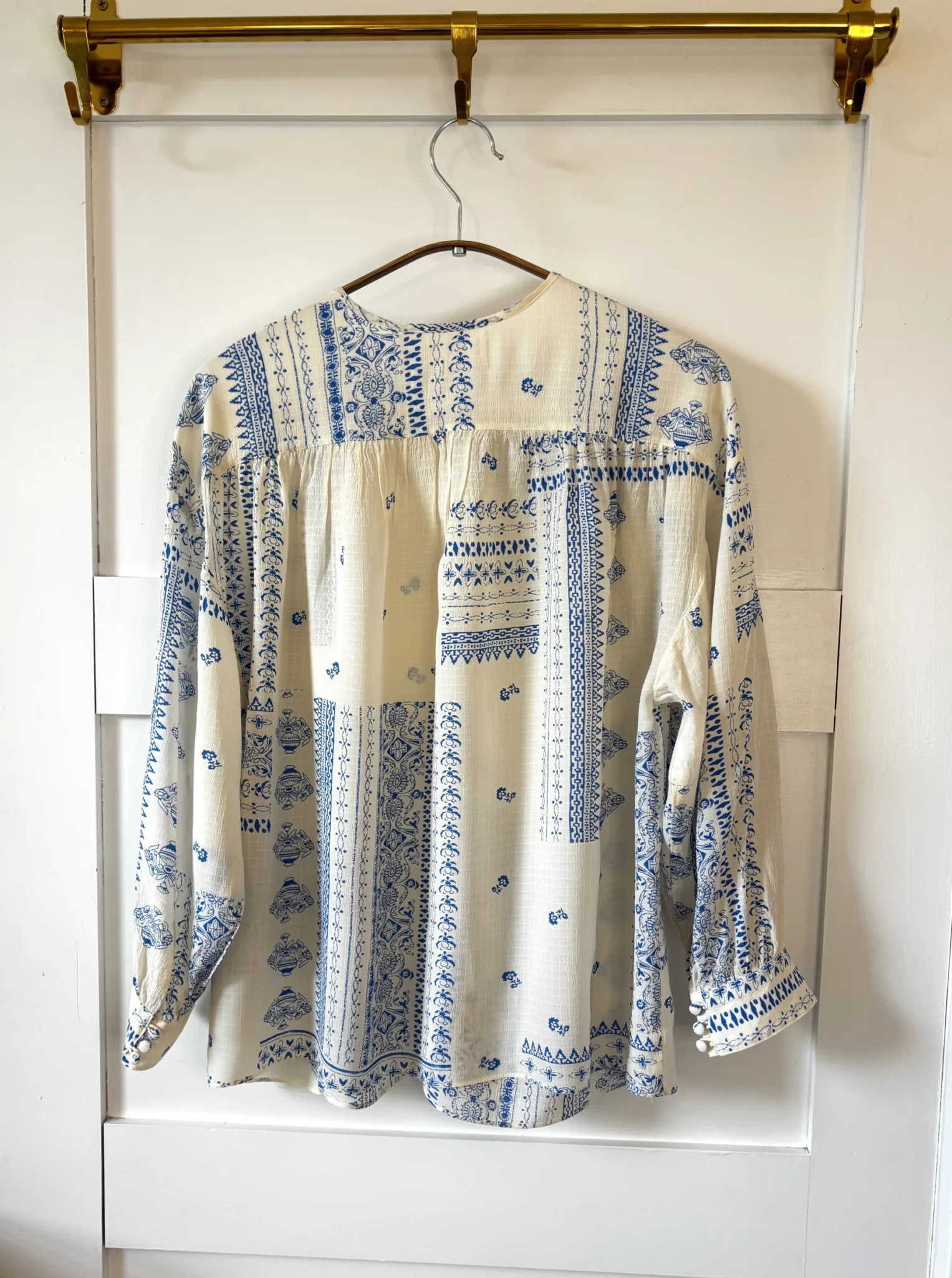 Image for ♥️Blouse écru / bleu BASH