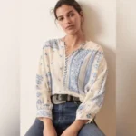 Thumbnail for ♥️Blouse écru / bleu BASH