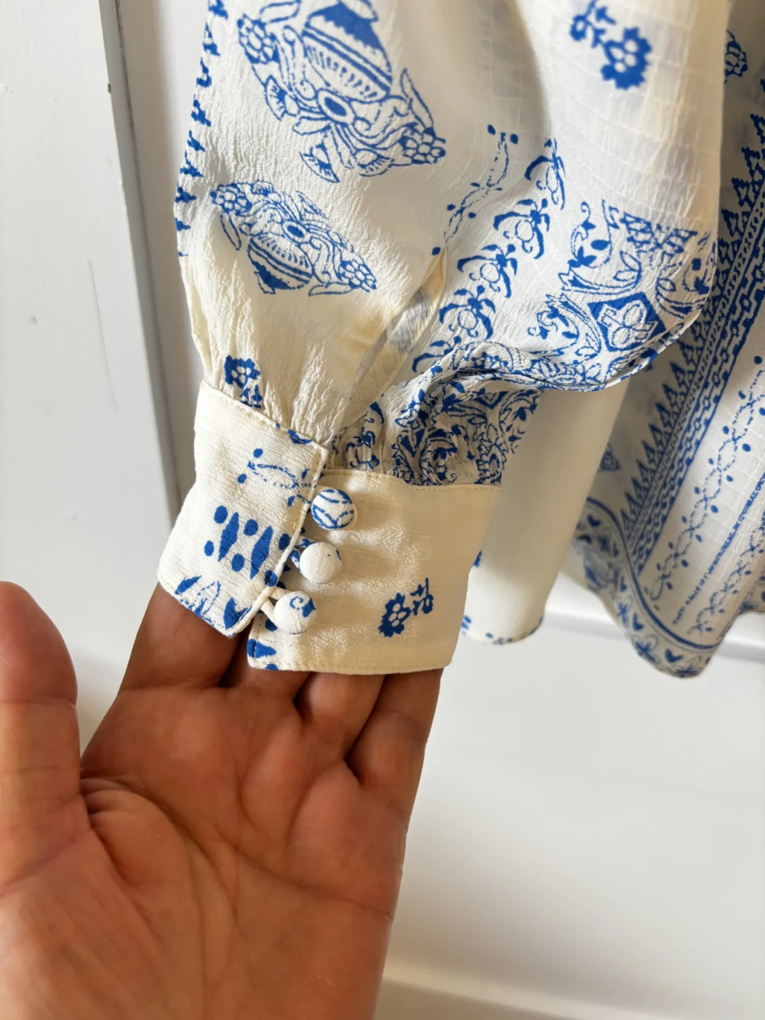 Image for ♥️Blouse écru / bleu BASH