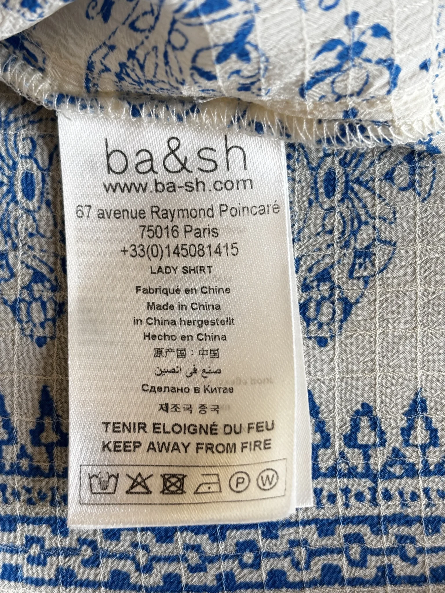 Image for ♥️Blouse écru / bleu BASH