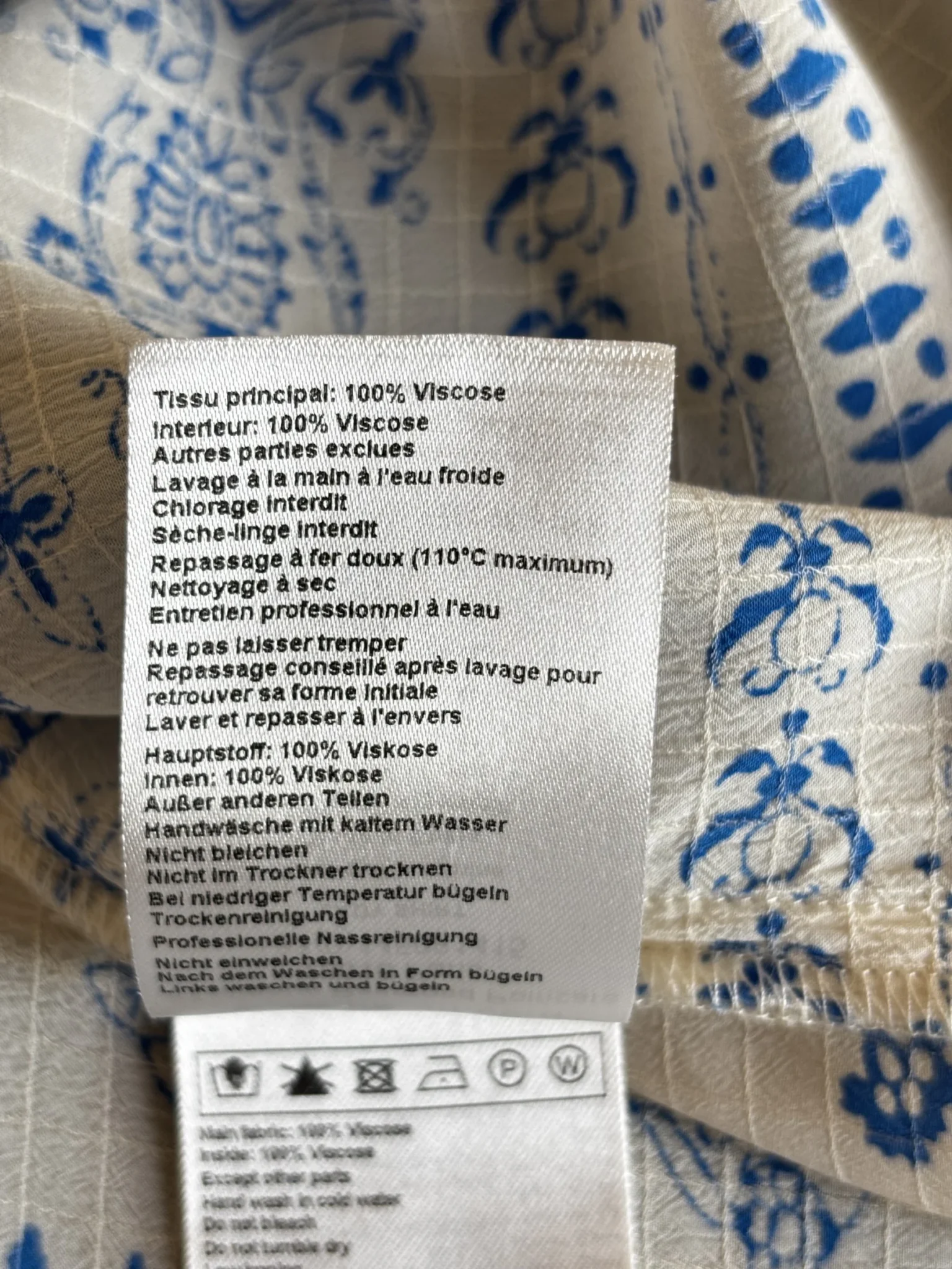 Image for ♥️Blouse écru / bleu BASH