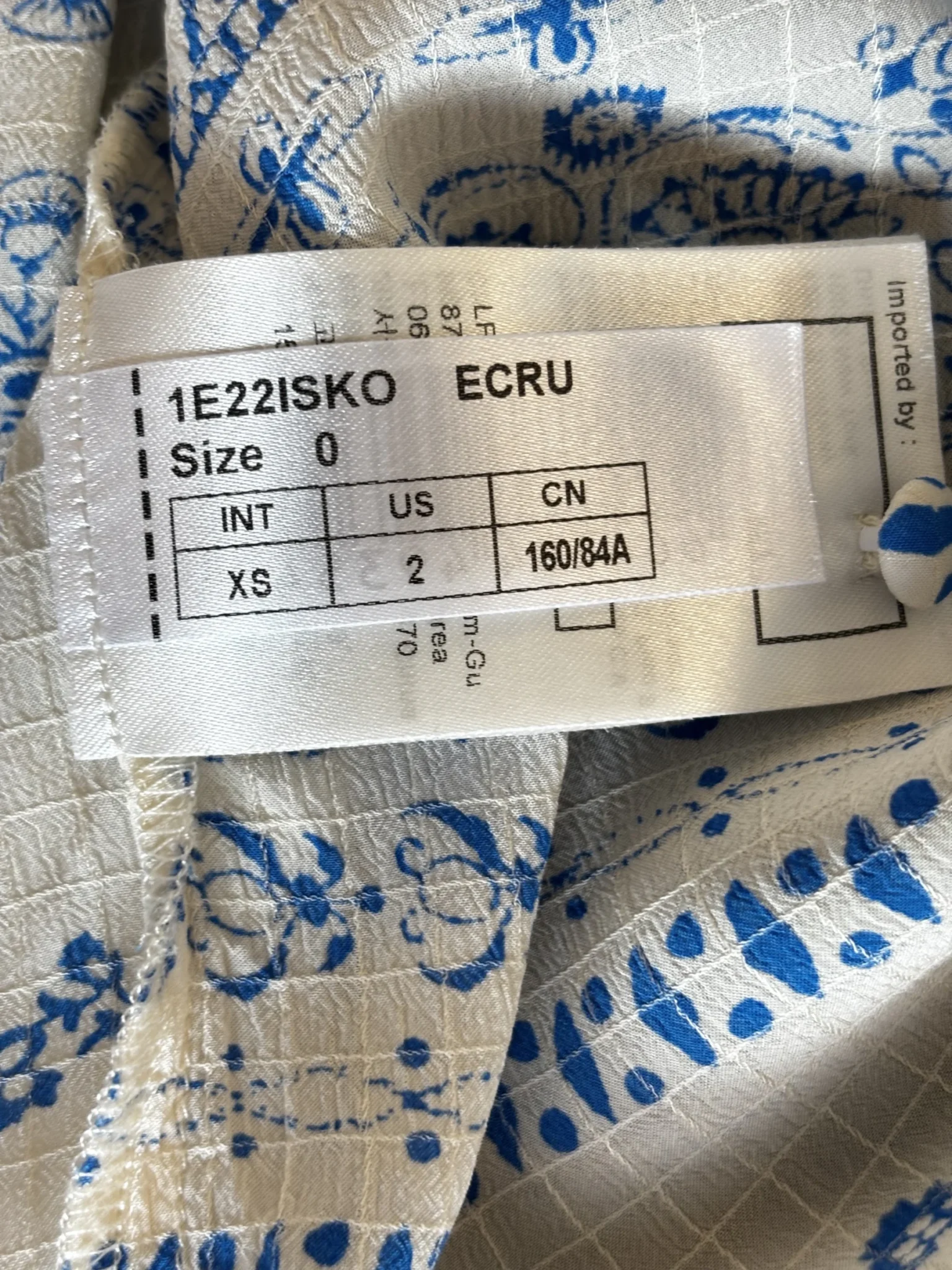 Image for ♥️Blouse écru / bleu BASH