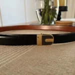 Thumbnail for Ceinture vintage réversible en cuir