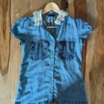 Thumbnail for Kookaï denim shirt with lace collar, size 34