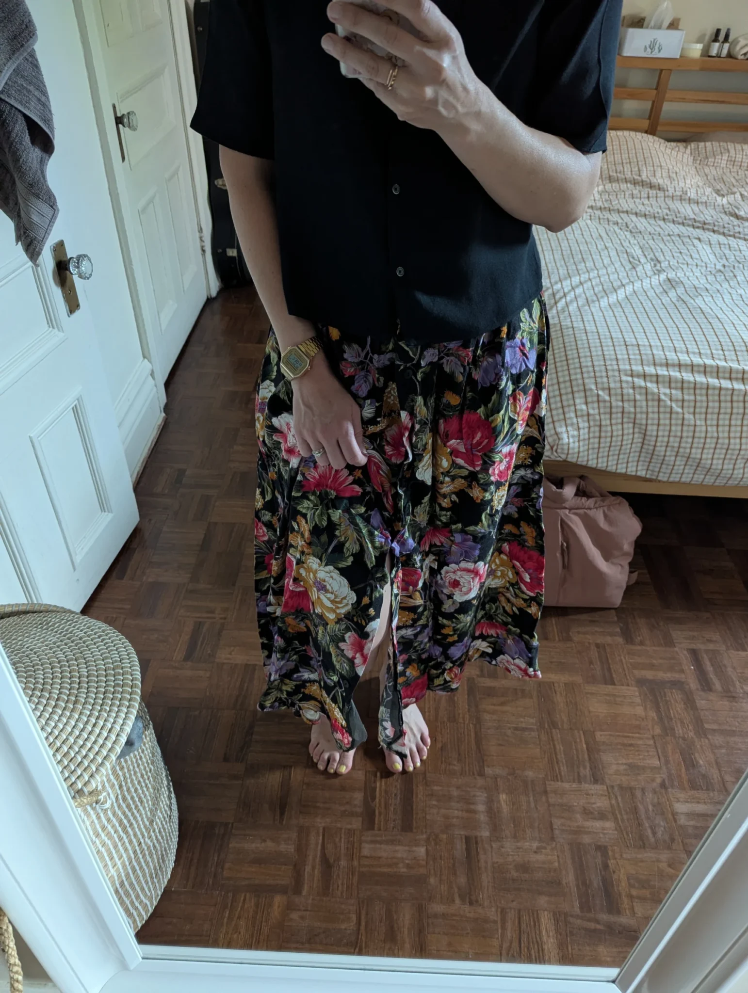 Image for Long floral skirt, size S