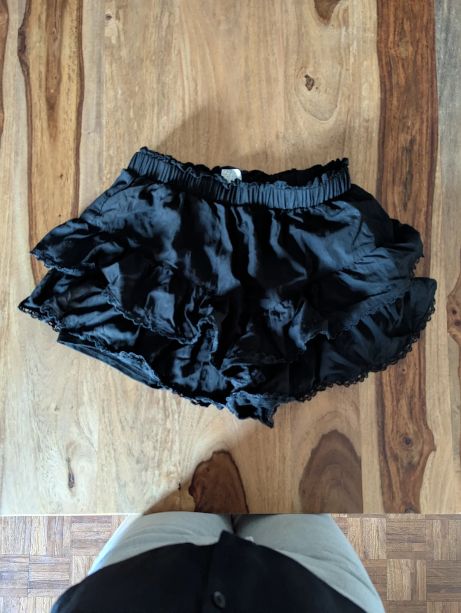 Image for Black frilly skirt with shorts underneath