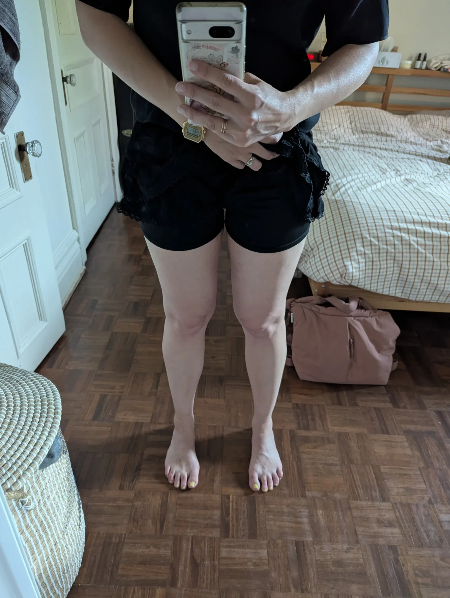 Image for Black frilly skirt with shorts underneath