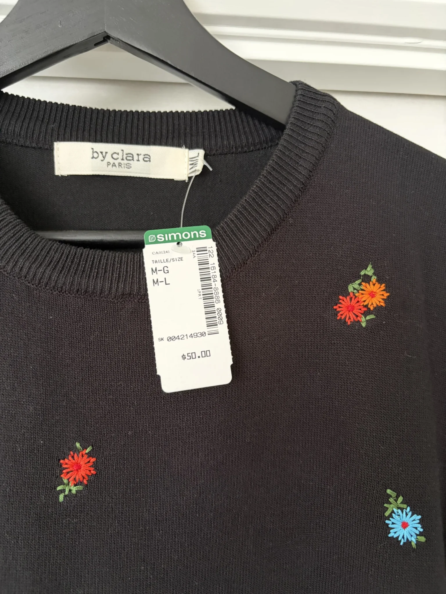 Image for New T-shirt with floral embroidery