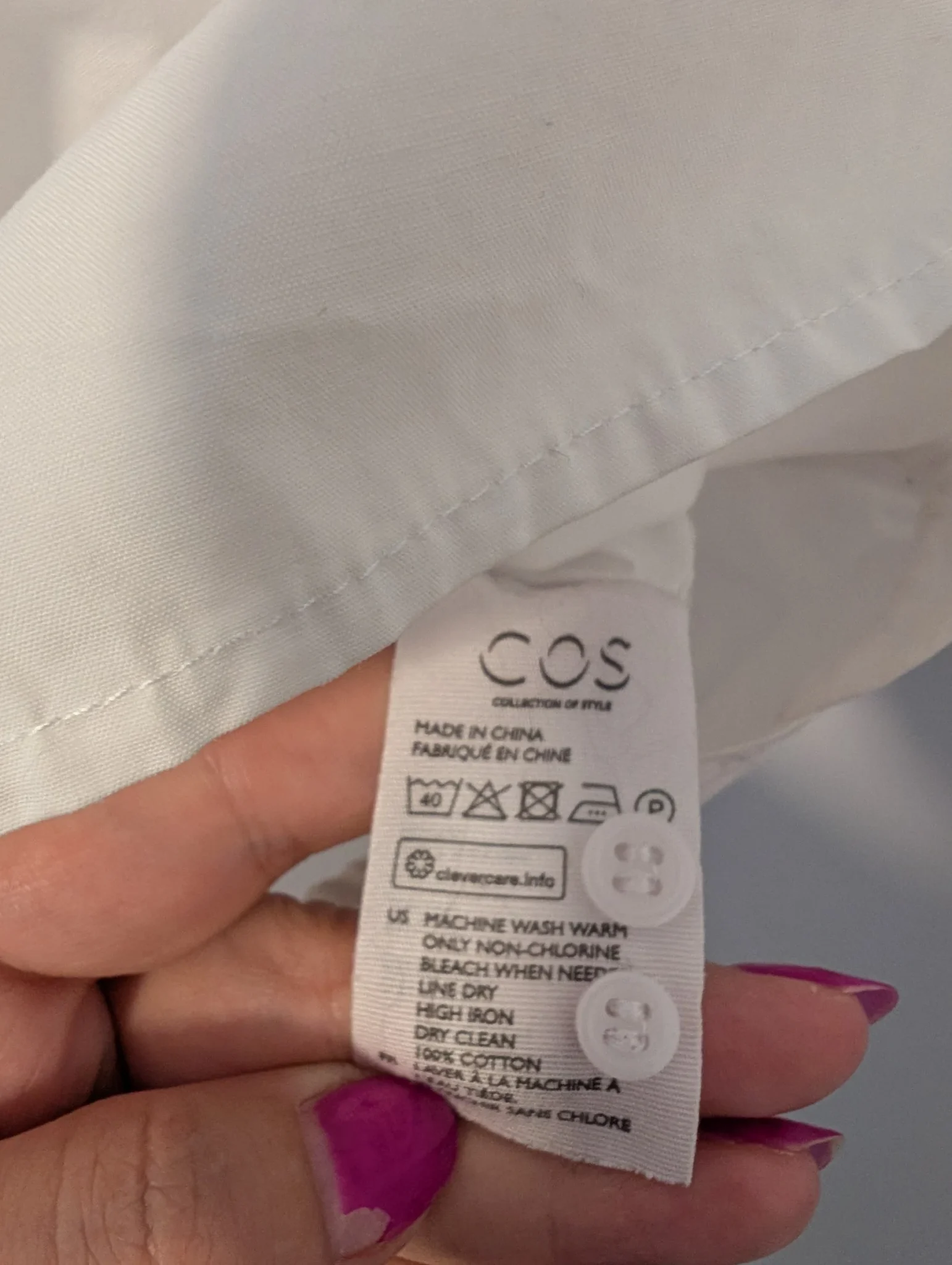 Image for COS/White cotton shirt, size 10