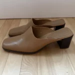 Thumbnail for Jessica Vintage leather heeled mules