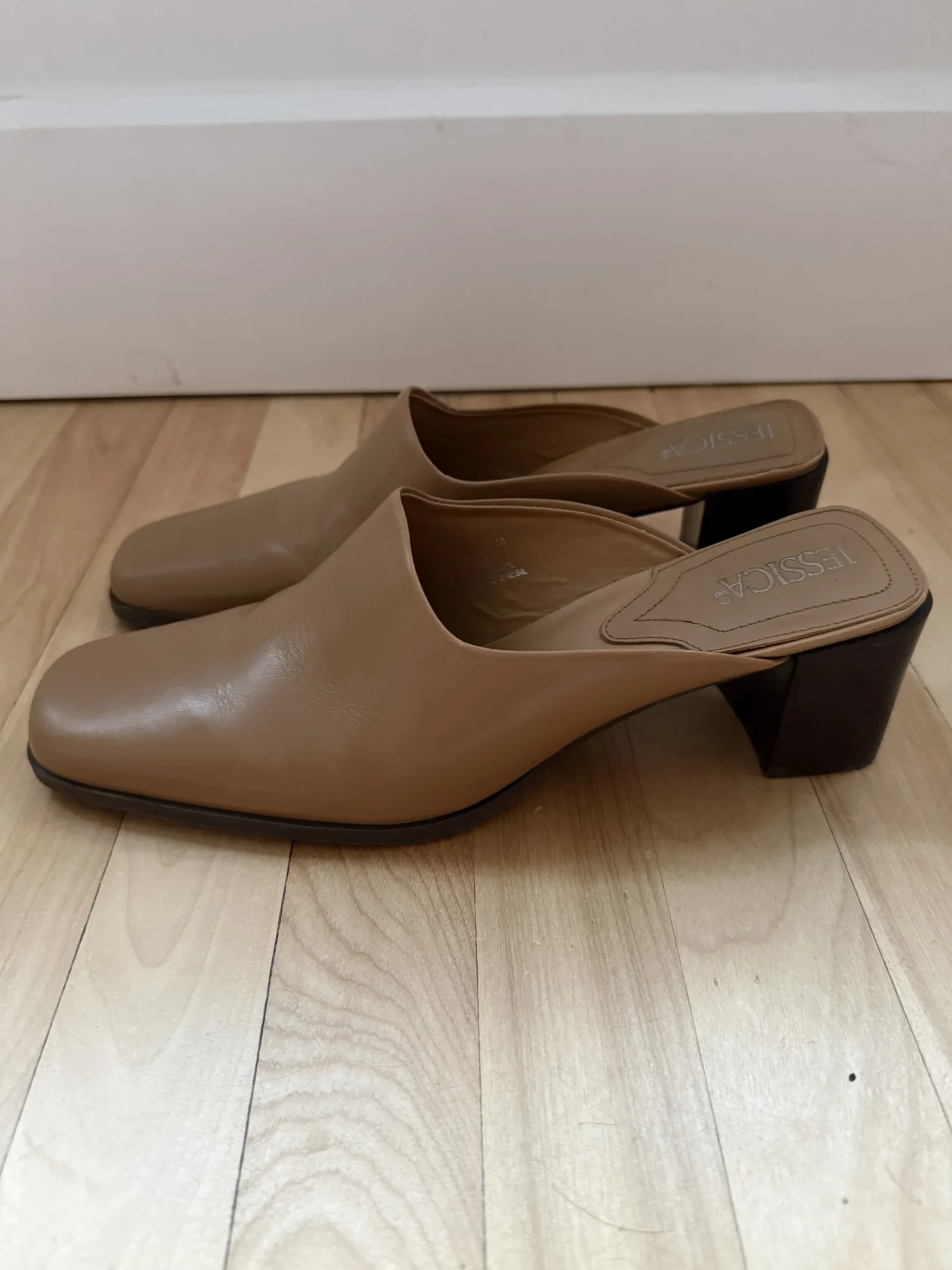 Image for Jessica Vintage leather heeled mules