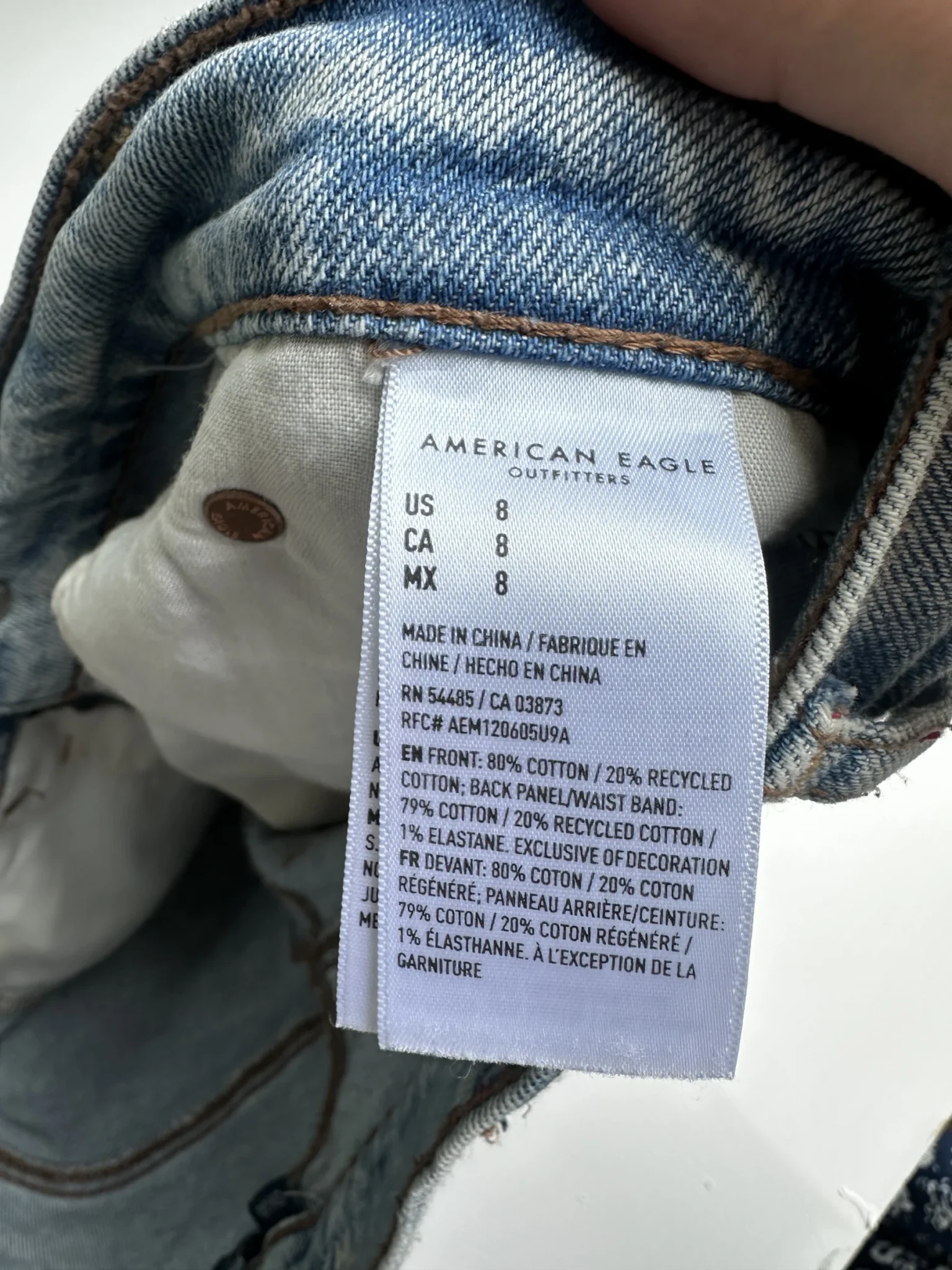 Image for High-waisted denim shorts