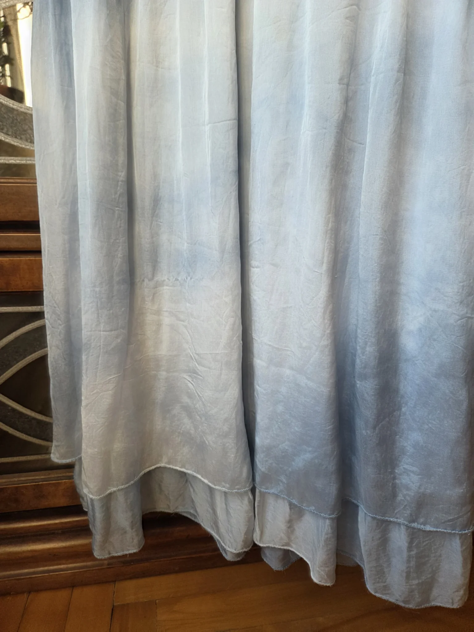 Image for A beautiful light blue sleeveless dress made from a silk blend