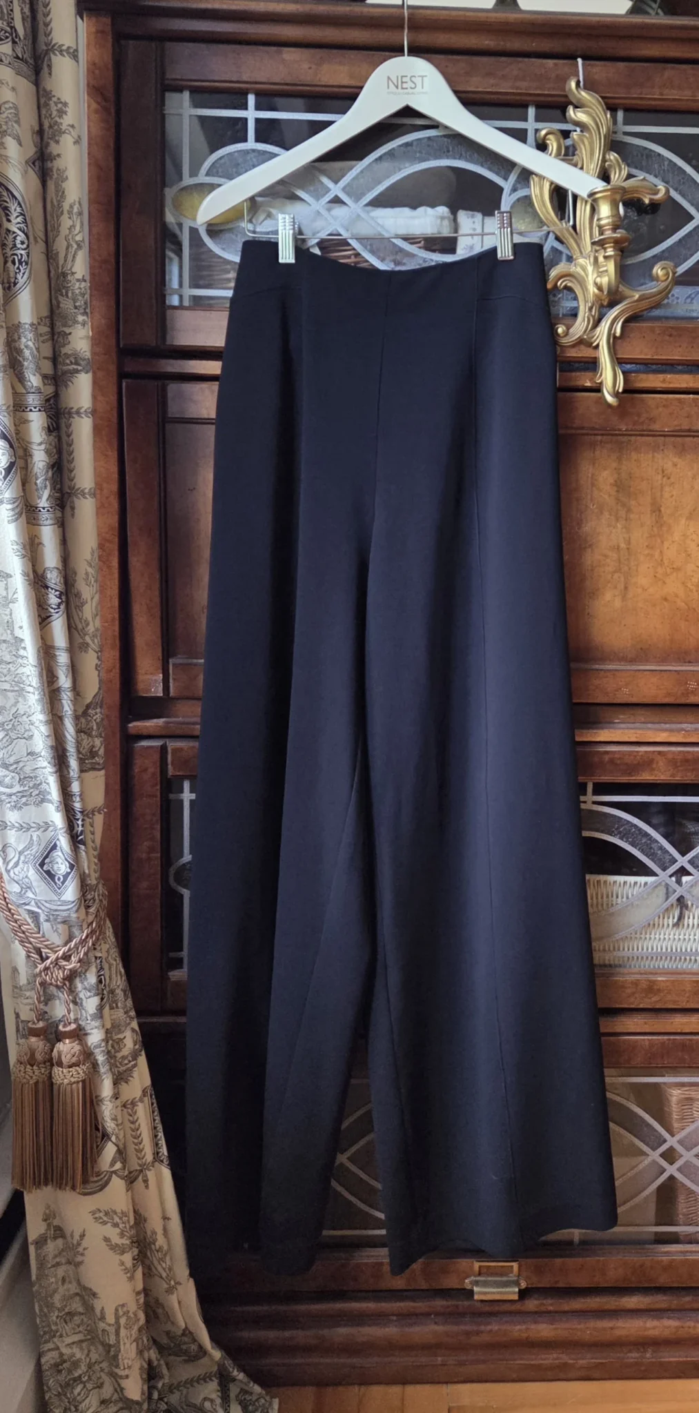 Image for Stunning black wide-leg trousers by Sarah Pacini
