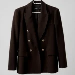Featured thumbnail for Zara black double-breasted blazer with gold buttons