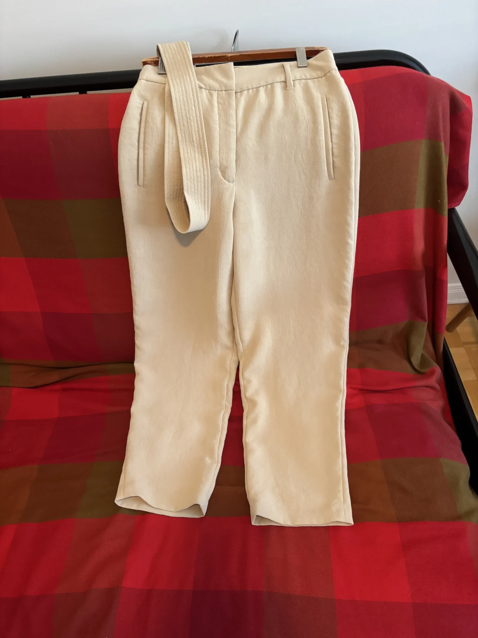 Image for Aritzia Straight-leg Trousers in Beige