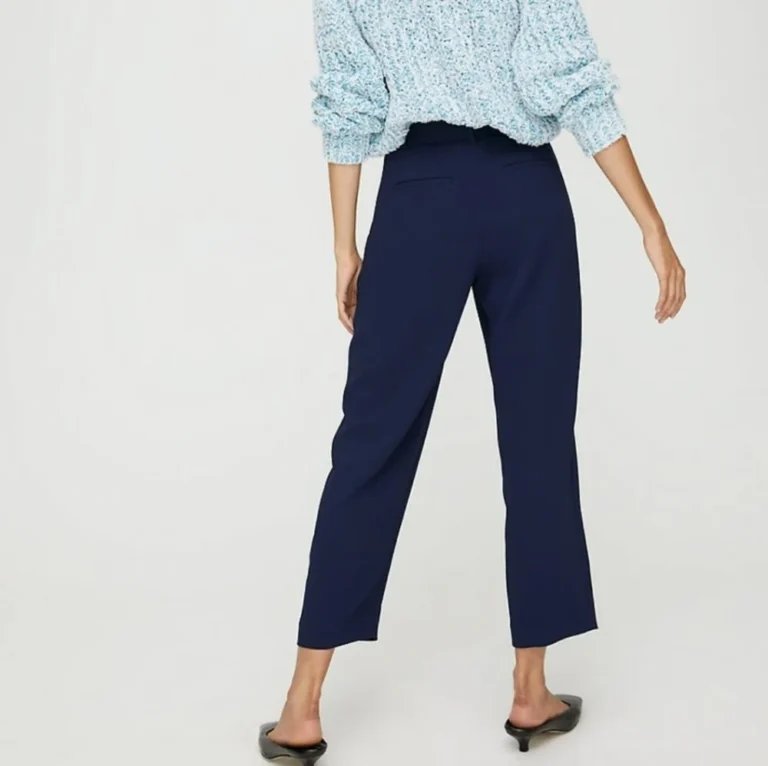 Image for Aritzia Pantalons Droits Bleu Marine