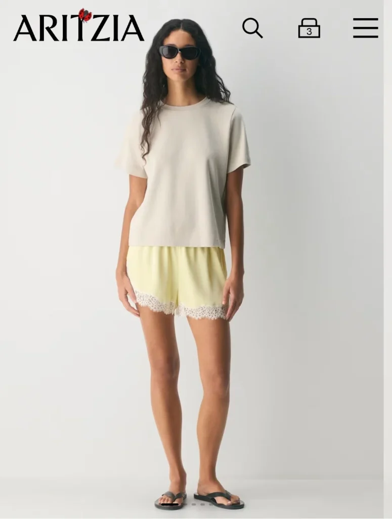 Featured image for Artzia Whimsy shorts in lemonade yellow with lace