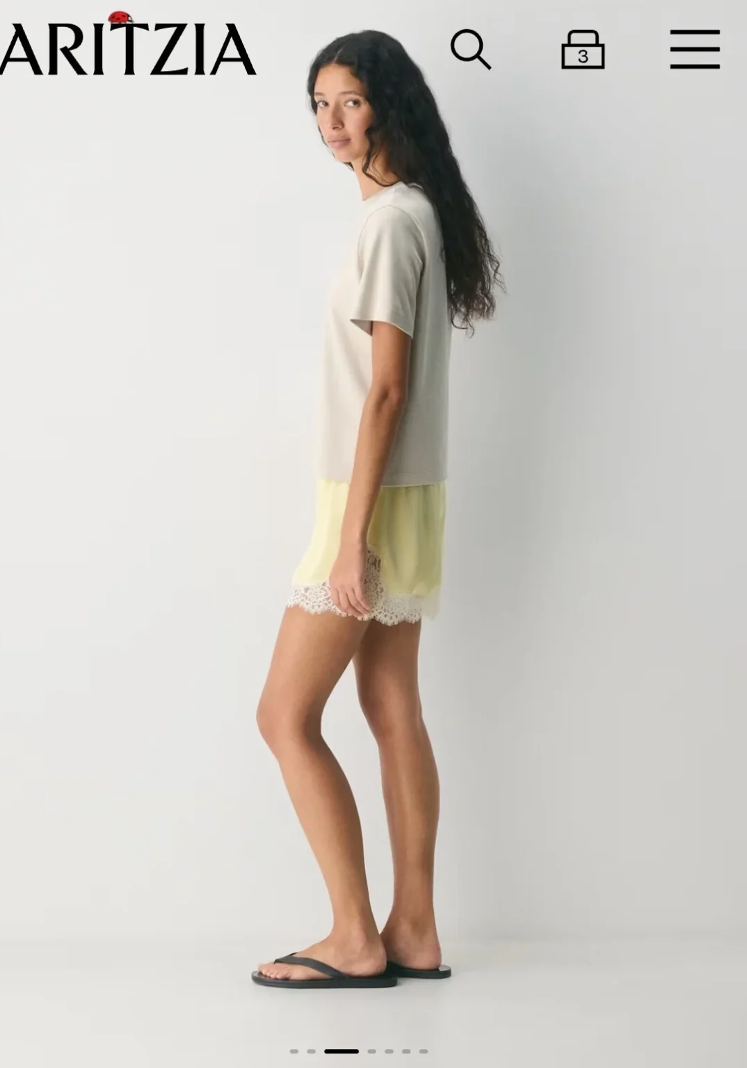 Image for Artzia Whimsy shorts in lemonade yellow with lace
