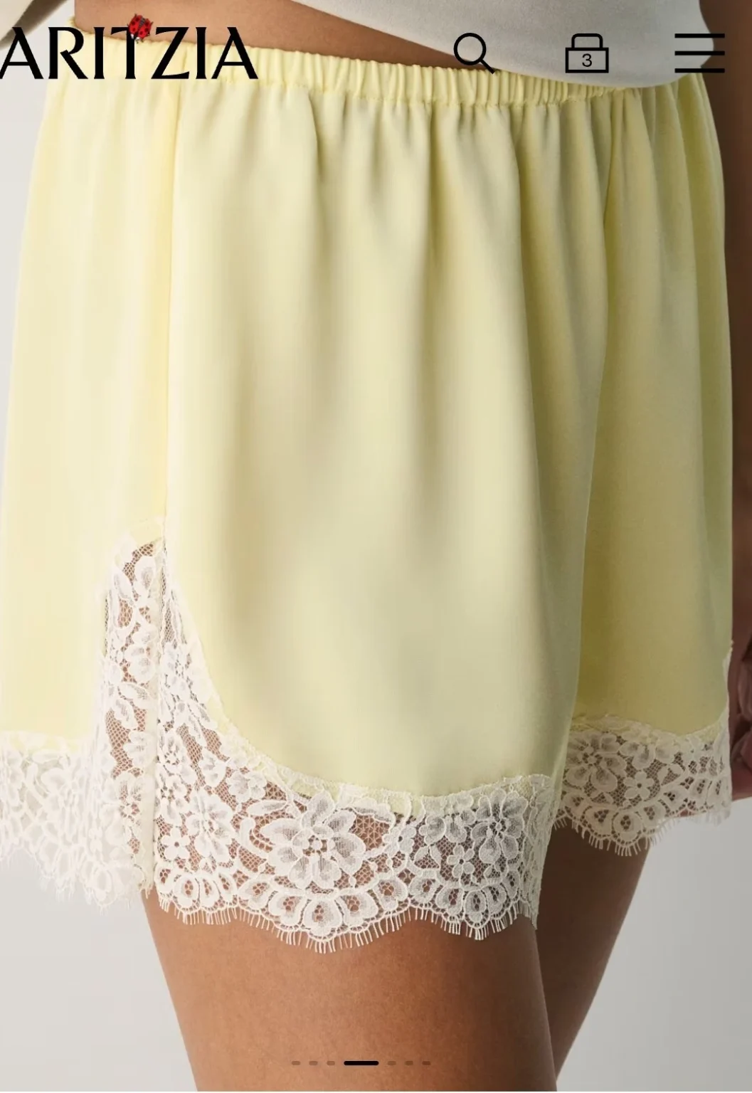 Image for Artzia Whimsy shorts in lemonade yellow with lace