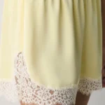 Thumbnail for Artzia Whimsy shorts in lemonade yellow with lace