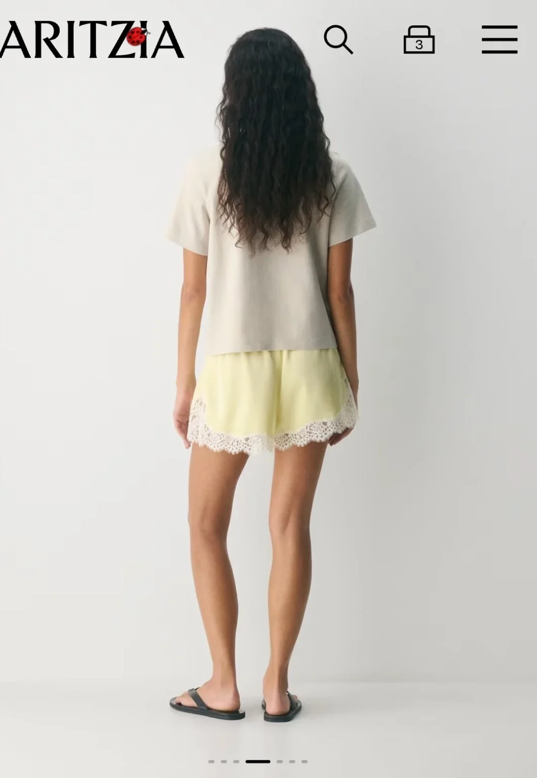 Image for Artzia Whimsy shorts in lemonade yellow with lace