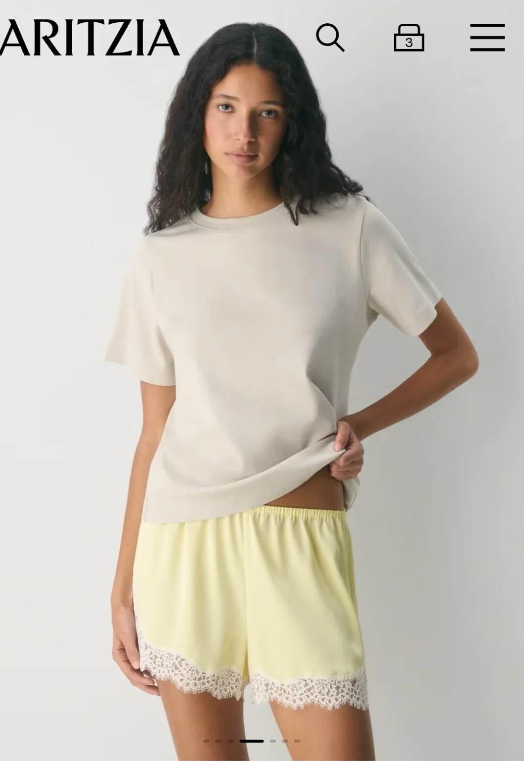 Image for Artzia Whimsy shorts in lemonade yellow with lace