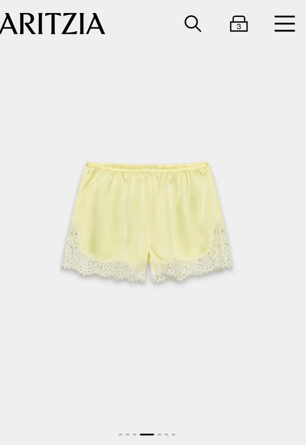 Image for Artzia Whimsy shorts in lemonade yellow with lace