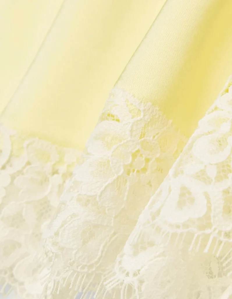 Image for Artzia Whimsy shorts in lemonade yellow with lace