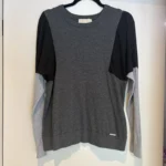 Featured thumbnail for Pull Michael Kors Color Block en maille gris et noir