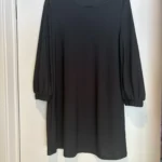 Featured thumbnail for Robe Mango noire à manches 3/4, taille S, élégante et minimaliste