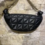 Thumbnail for Sac Croissant matelassé en cuir