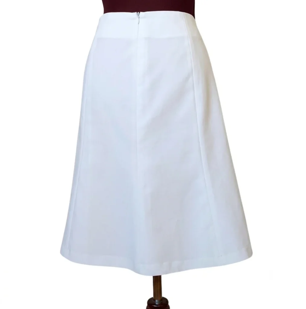 Image for BEECHERS BROOK – Jupe midi blanche classique de style vintage, coupe évasée (ligne A) – Taille 12