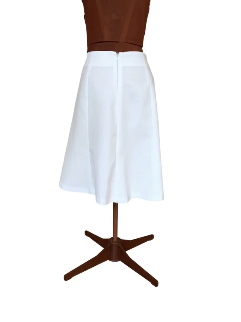Image for BEECHERS BROOK – Jupe midi blanche classique de style vintage, coupe évasée (ligne A) – Taille 12