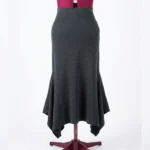 Featured thumbnail for Sandro Paris – Jupe midi en maille côtelée en mélange de laine – taille S (petite taille)
