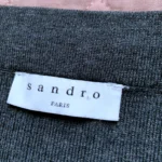 Thumbnail for Sandro Paris – Jupe midi en maille côtelée en mélange de laine – taille S (petite taille)