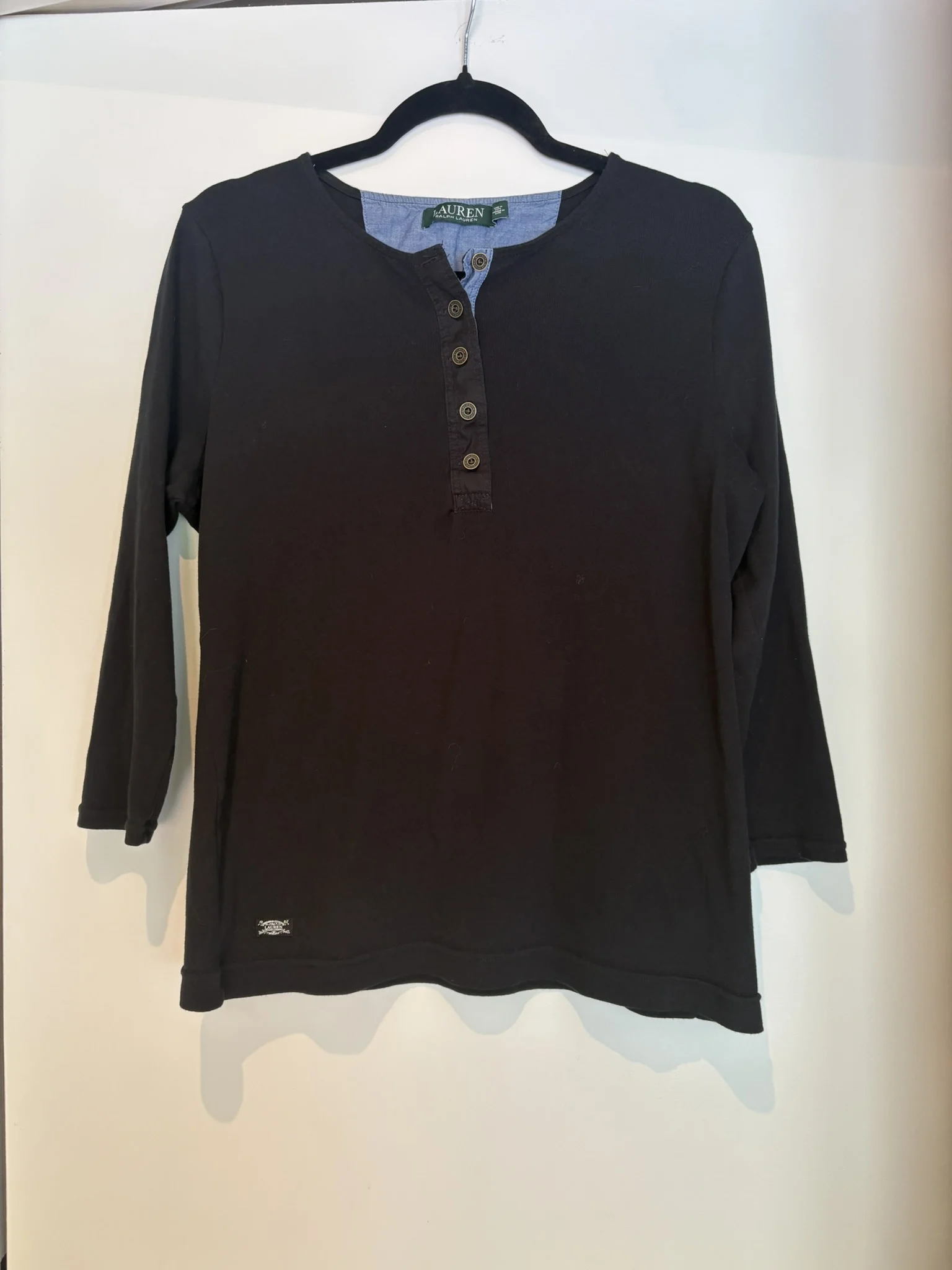Lauren Ralph Lauren navy blue Henley, size XL, in excellent condition Ralph Lauren seconde main