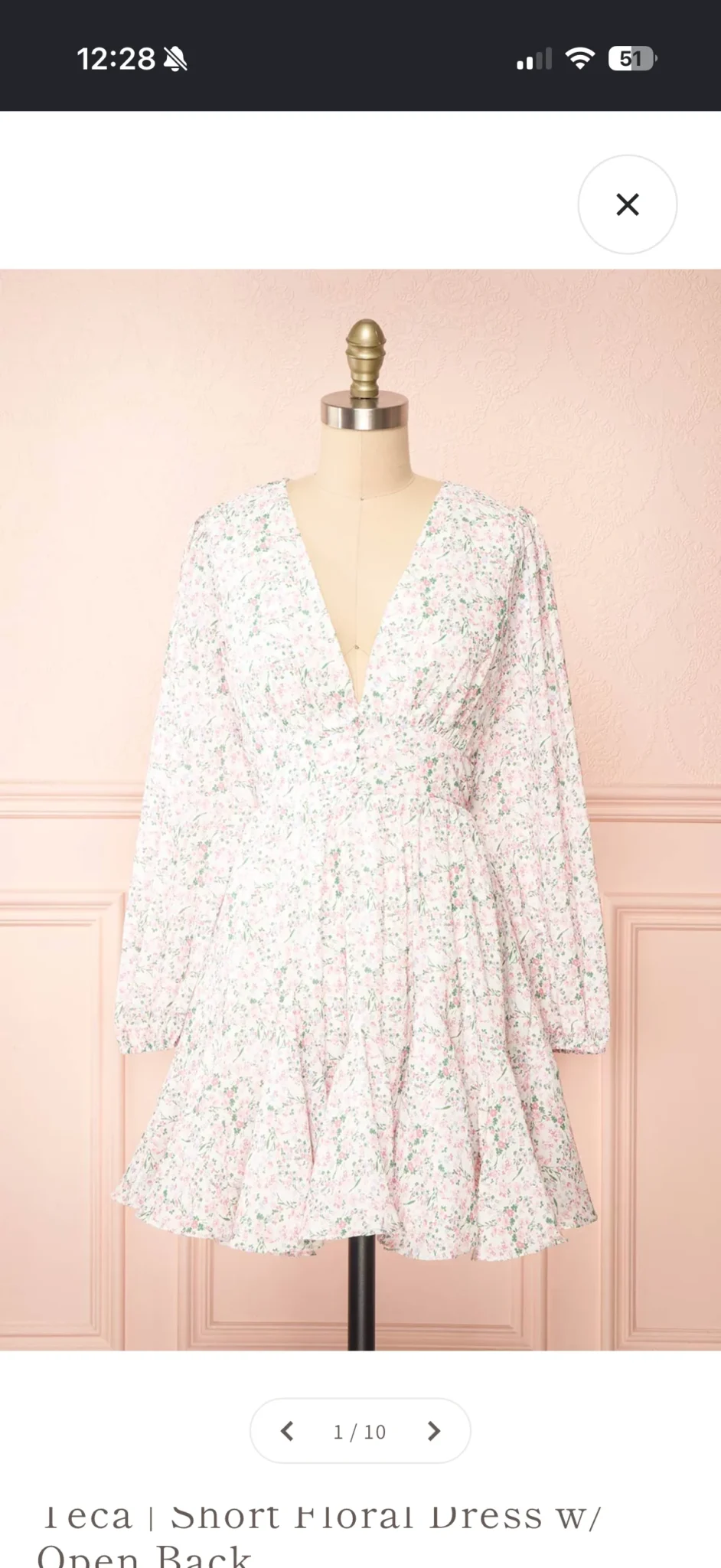 Image for Teca | Robe Courte Fleurie à Dos Ouvert