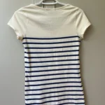 Thumbnail for T-shirt beige rayé bleu marin