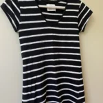 Thumbnail for T-shirt noir rayé blanc Zara